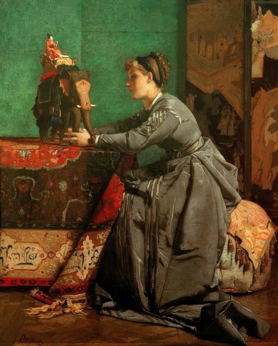 India in Parijs door Alfred Emile Stevens